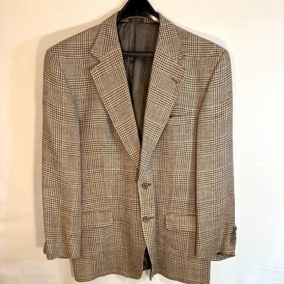 Mens Size 41R 100% Linen Sports Coat Jacket Blazer Fully...